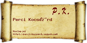 Perci Kocsárd névjegykártya
